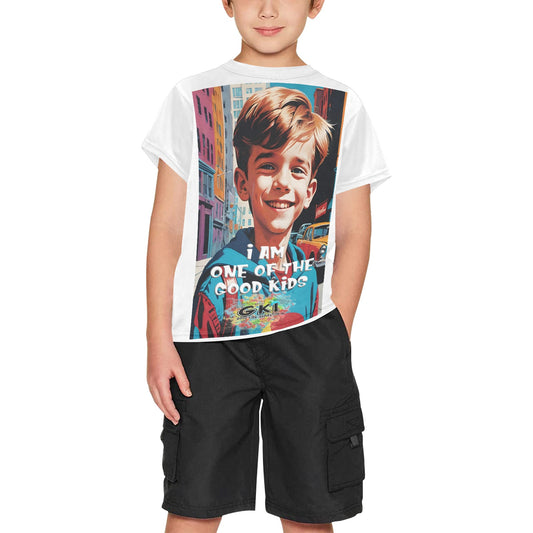 Big Boys' All Over Print Crew Neck T-Shirt(T40-2)