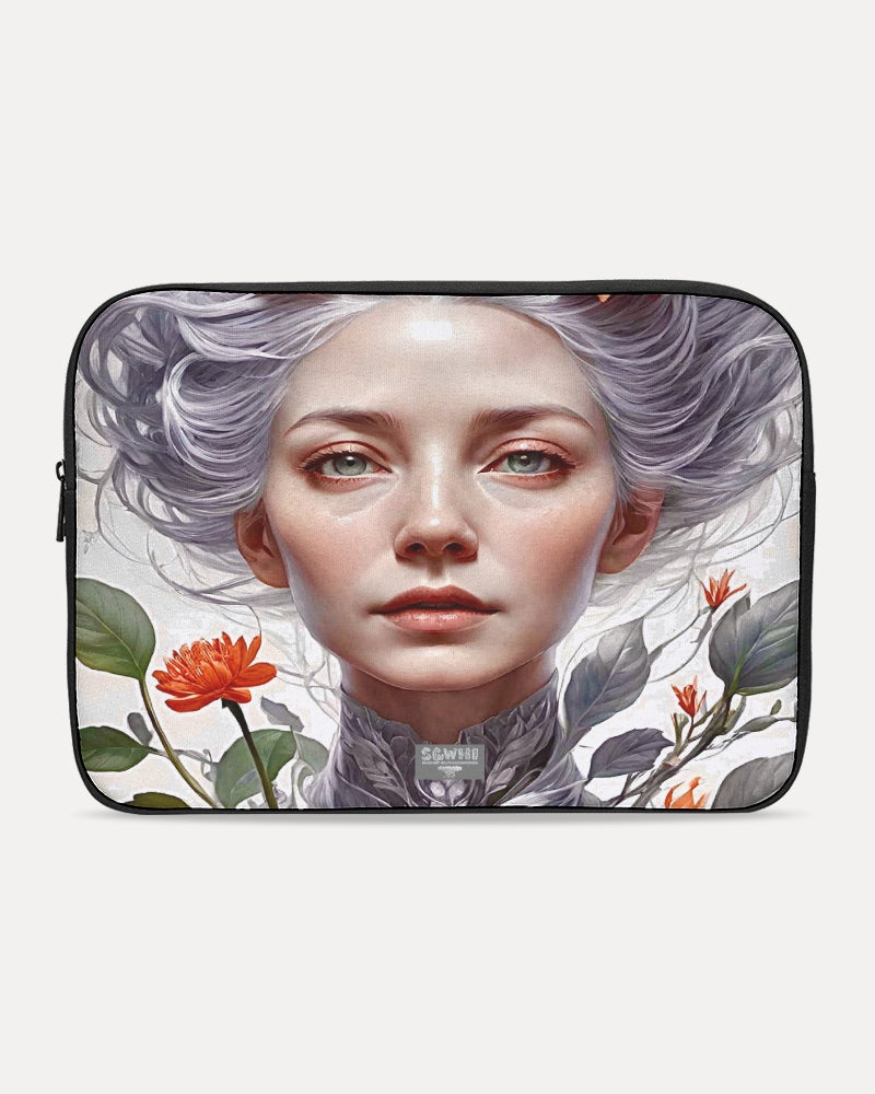 Beautiful white sister grey hair blossom Laptop Sleeve