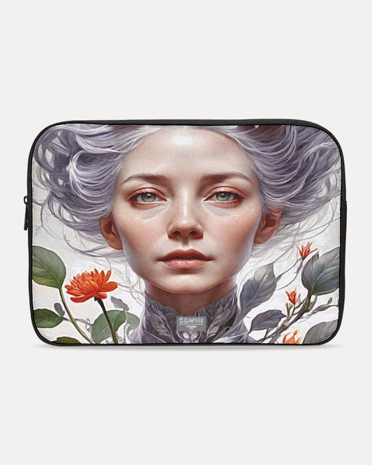 Beautiful white sister grey hair blossom Laptop Sleeve