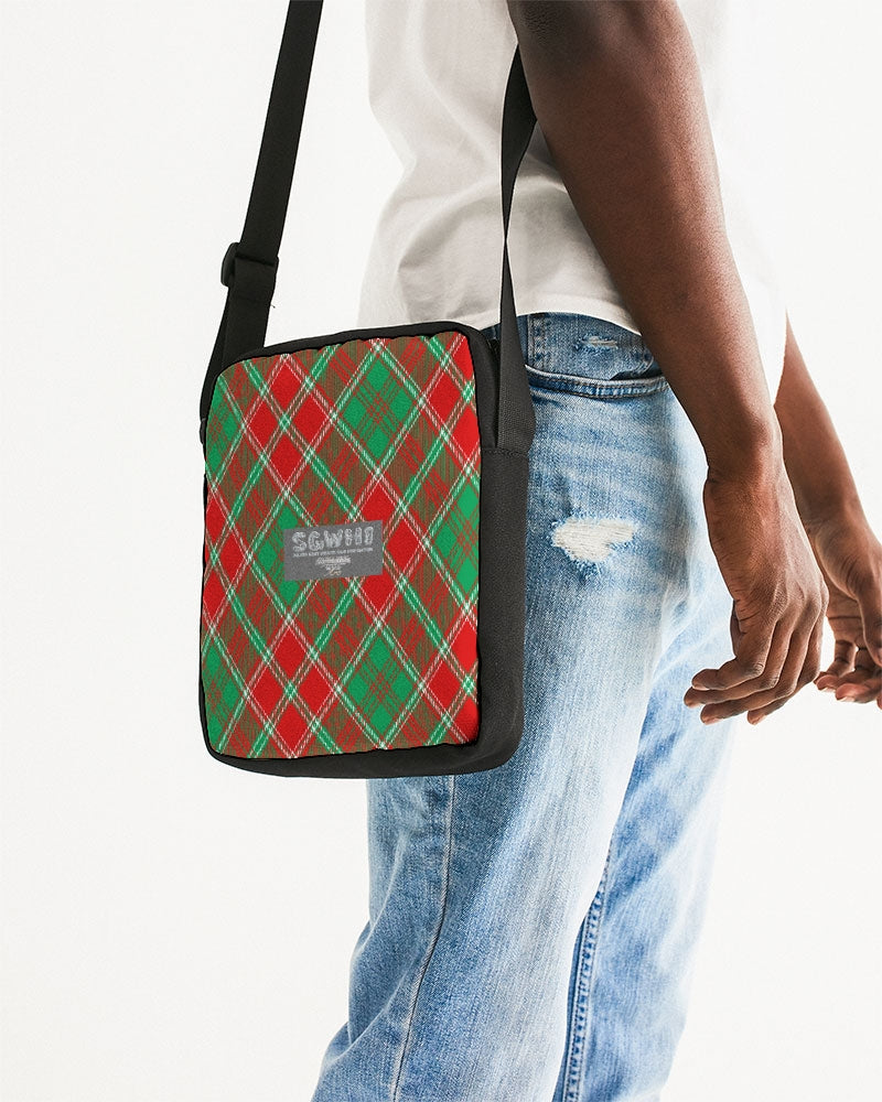 Red & Green cross pattern Messenger Pouch