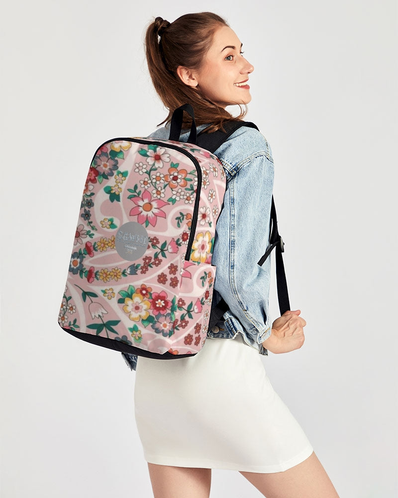 Pink abstract Pretty Sisters Back To Basics School Backpack