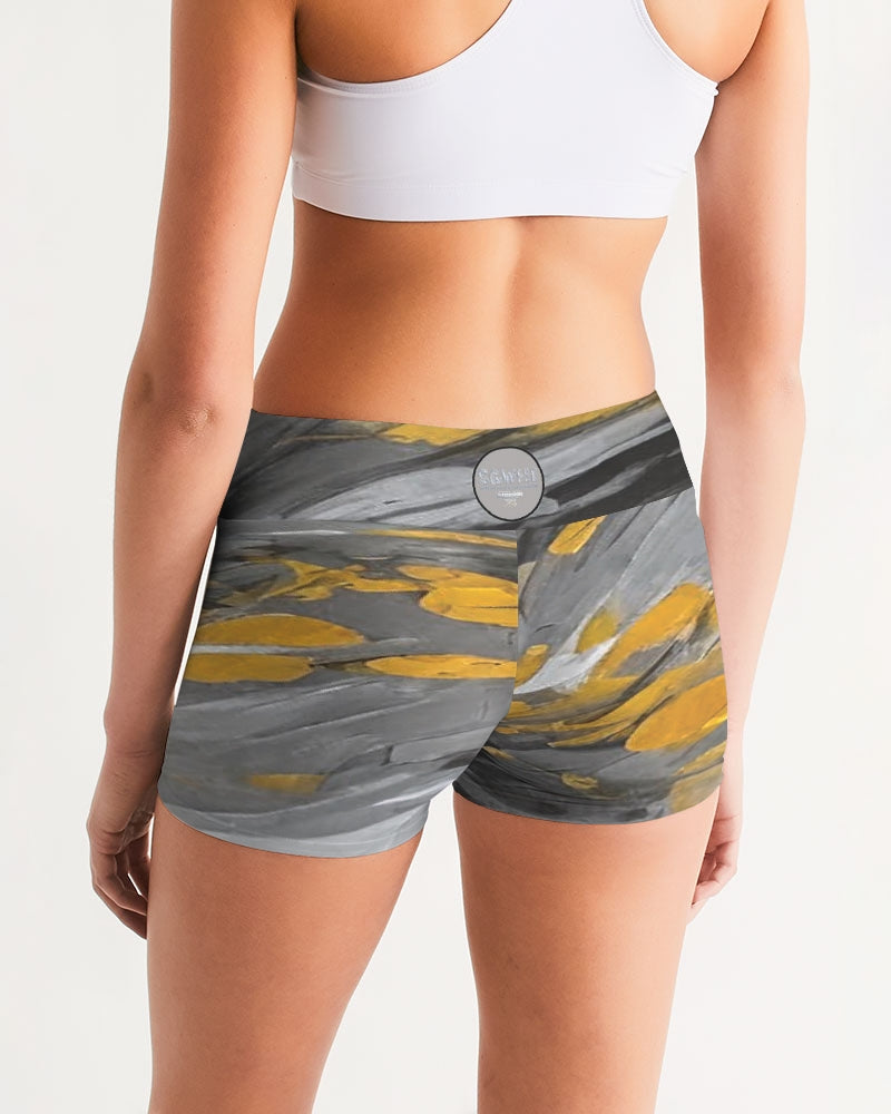 Black Sister Collection [Part 1 ] Women's All-Over Print Mid-Rise Yoga Shorts