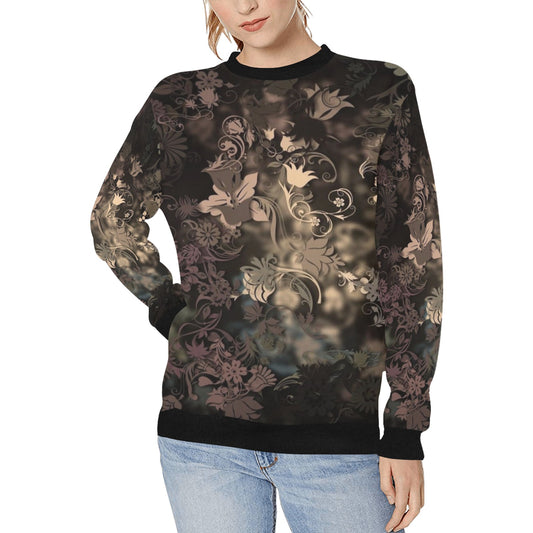 Women's Rib Cuff Crew Neck Sweatshirt (H34)