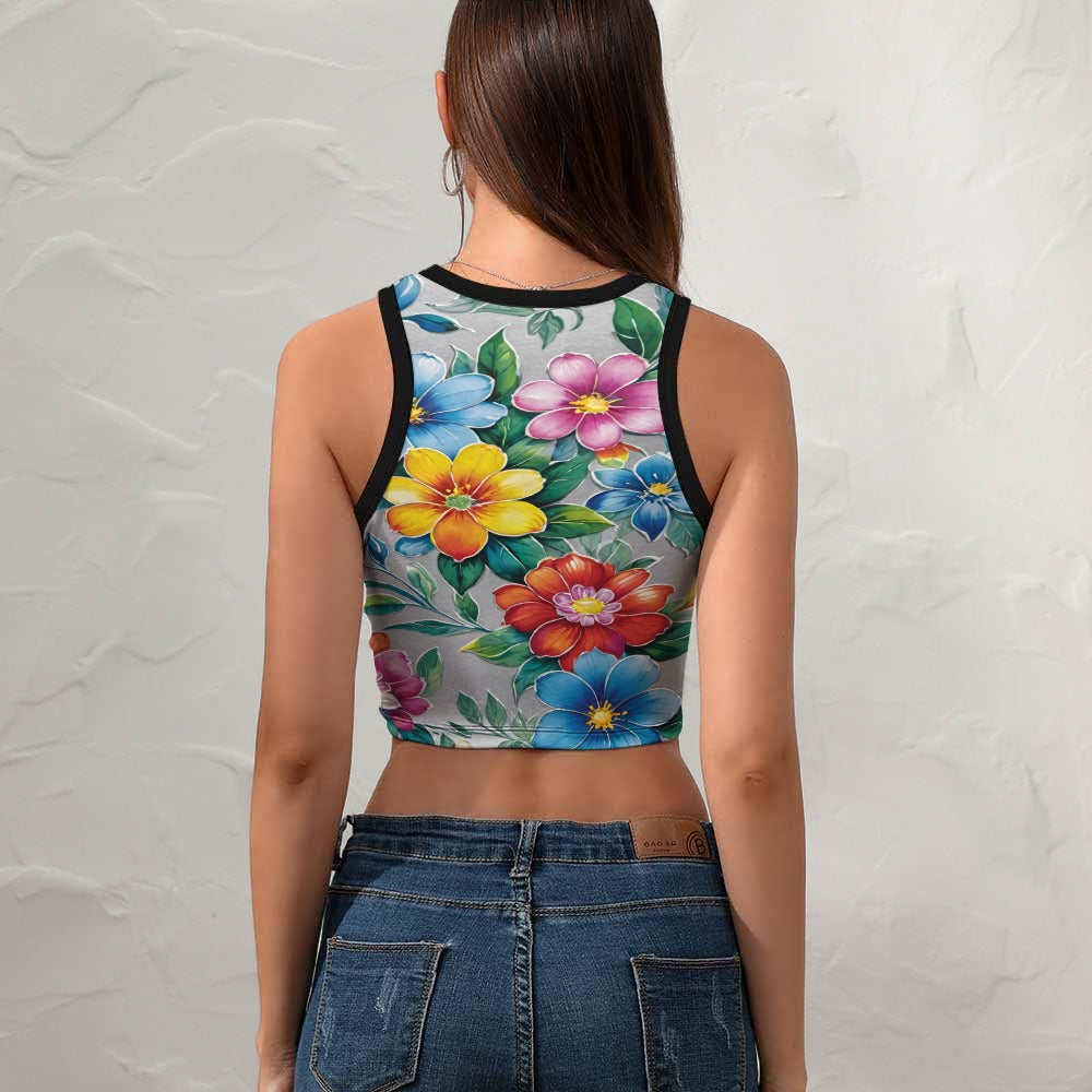 Women's Cropped Slim Racer Tank Top