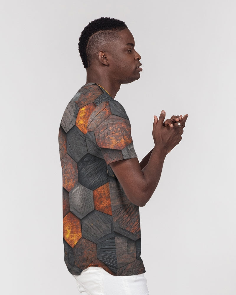 Cool stone hexagon patten 3D Men's All-Over Print Pocket Tee