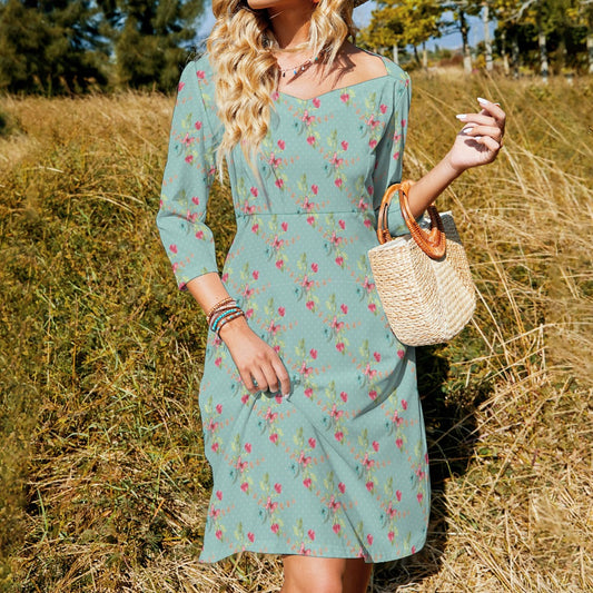 Sweetheart Knot Flare Dress