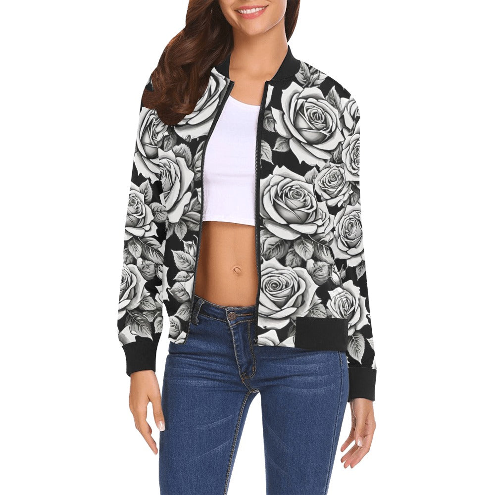 All Over Print Bomber Jacket for Women ( H19)