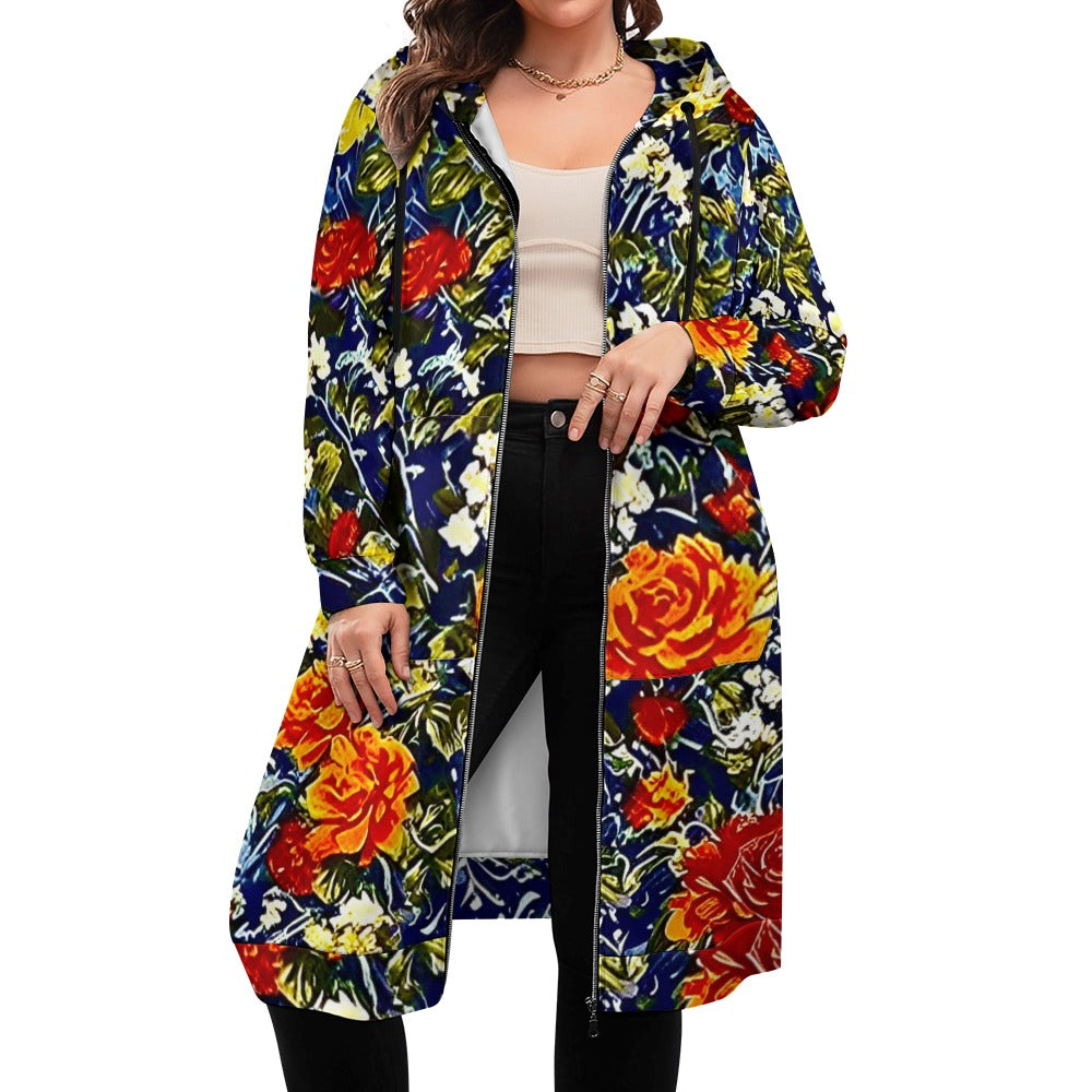 Women's full print long Hoodie