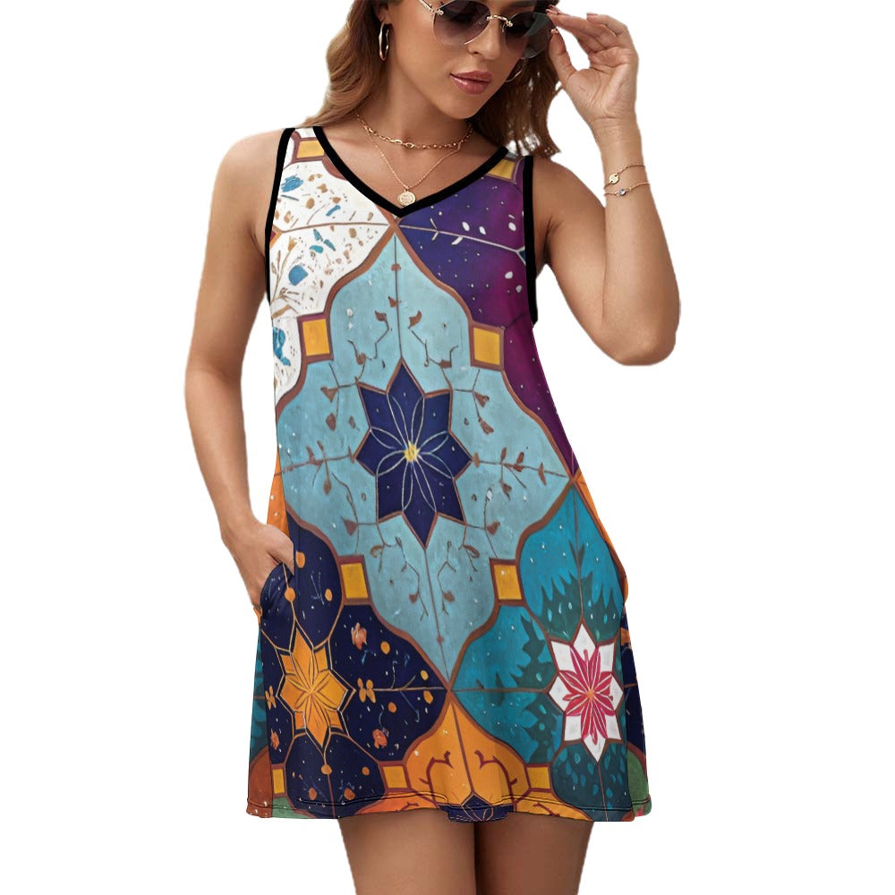 Ladies Sleeveless Pocket Tank Top Dress