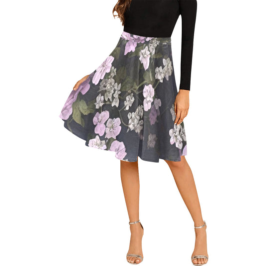 Women's Pleated Midi Skirt (Model D15)