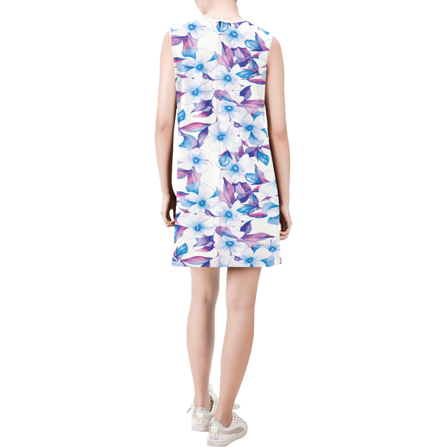 Sleeveless Round Neck Shift Dress (Model D51)