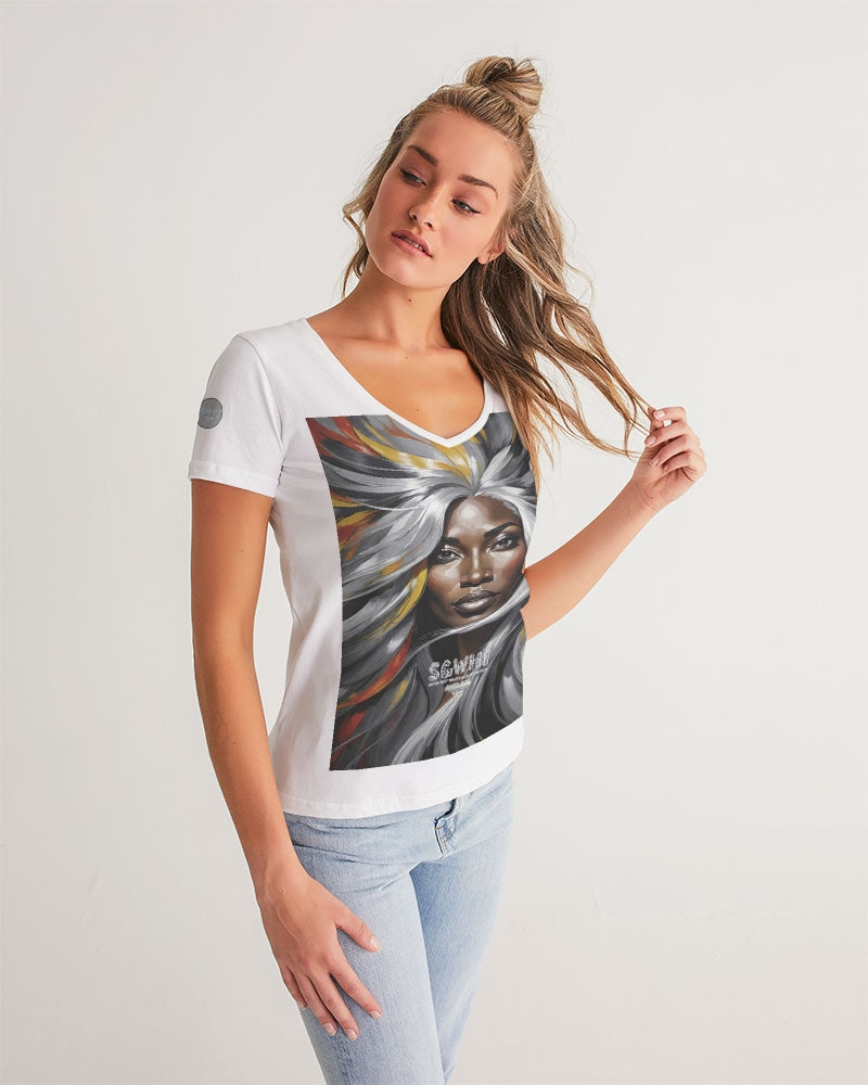 Black Sister Collection [Part 1 ] Women's All-Over Print V-Neck Tee