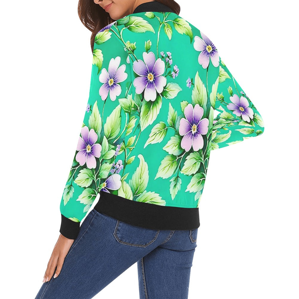 All Over Print Bomber Jacket for Women ( H19)