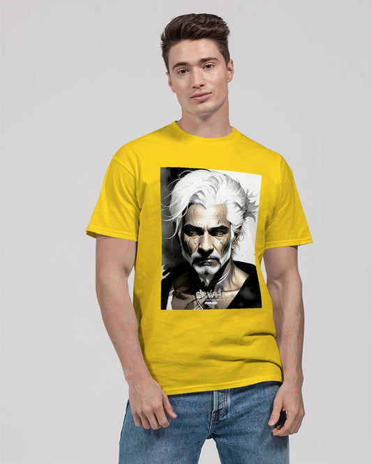 Handsome Silver grey Indian ink Portrait Unisex Heavy Cotton T-Shirt | Gildan