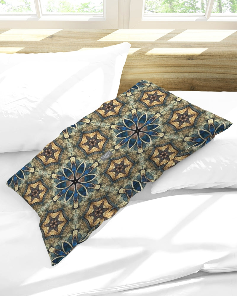 Green & Dark Blue almost star pattern. King Pillow Case