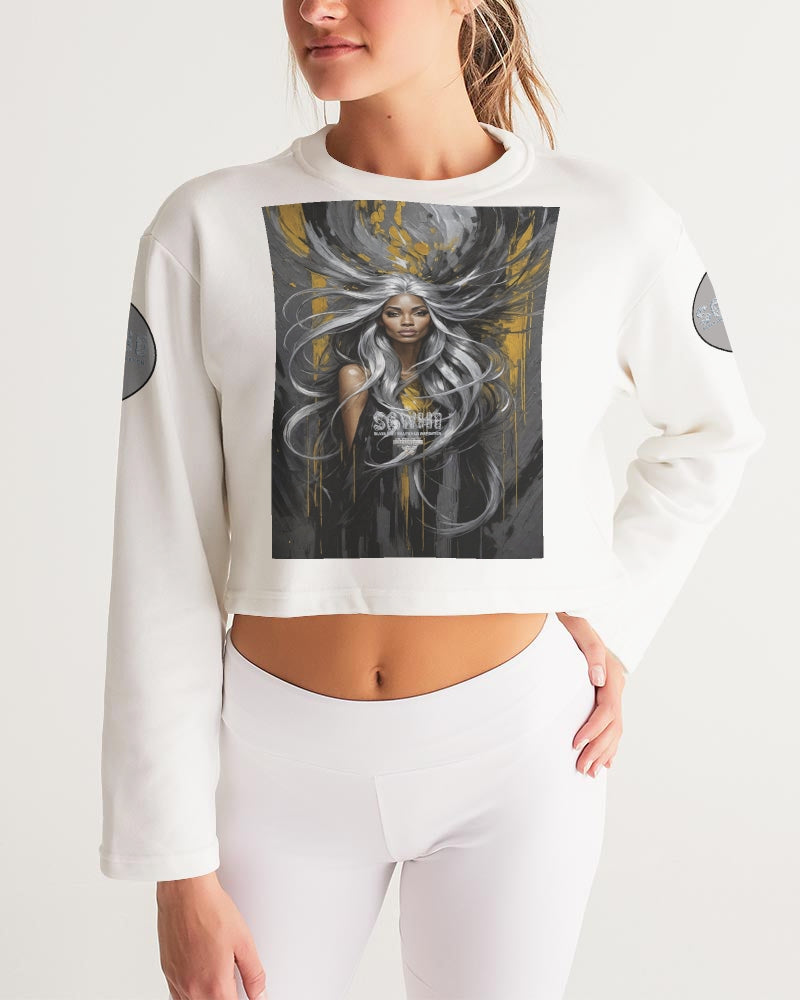 Black Sister Collection [Part 2 ] Women's All-Over Print Cropped Sweatshirt