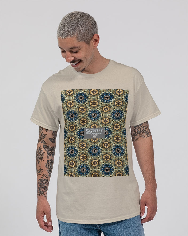 Green & Dark Blue almost star pattern. Unisex Ultra Cotton T-Shirt | Gildan