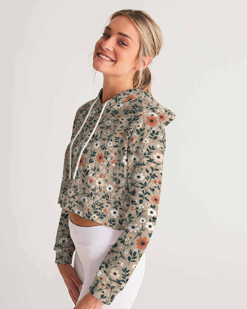 Busy and pretty Women's All-Over Print Cropped Hoodie