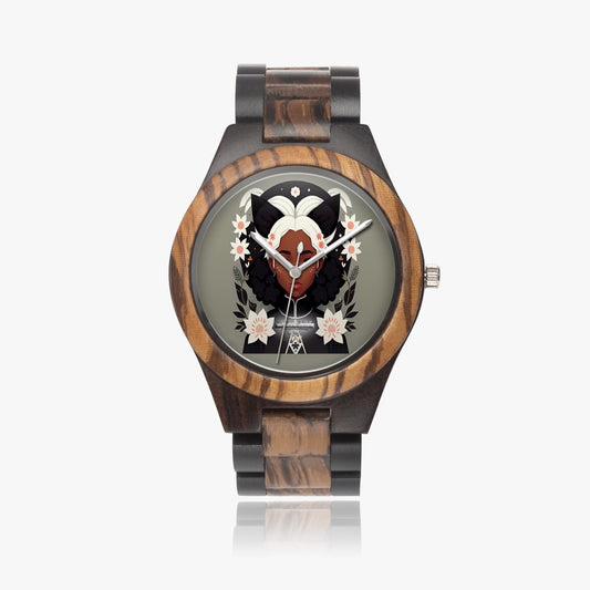 Nubian Silverfox Indian Ebony Wooden Watch