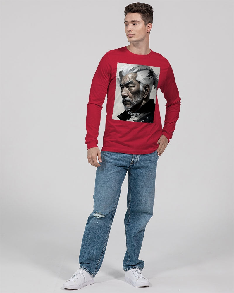 Handsome Asian brother pink painted portrait Unisex Jersey Long Sleeve Tee | Bella + Canvas