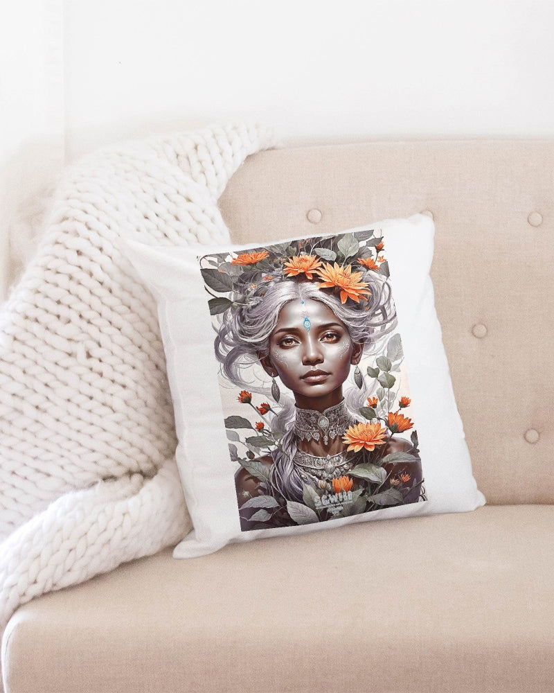 Blossom Indian grey sister Throw Pillow Case 18"x18"