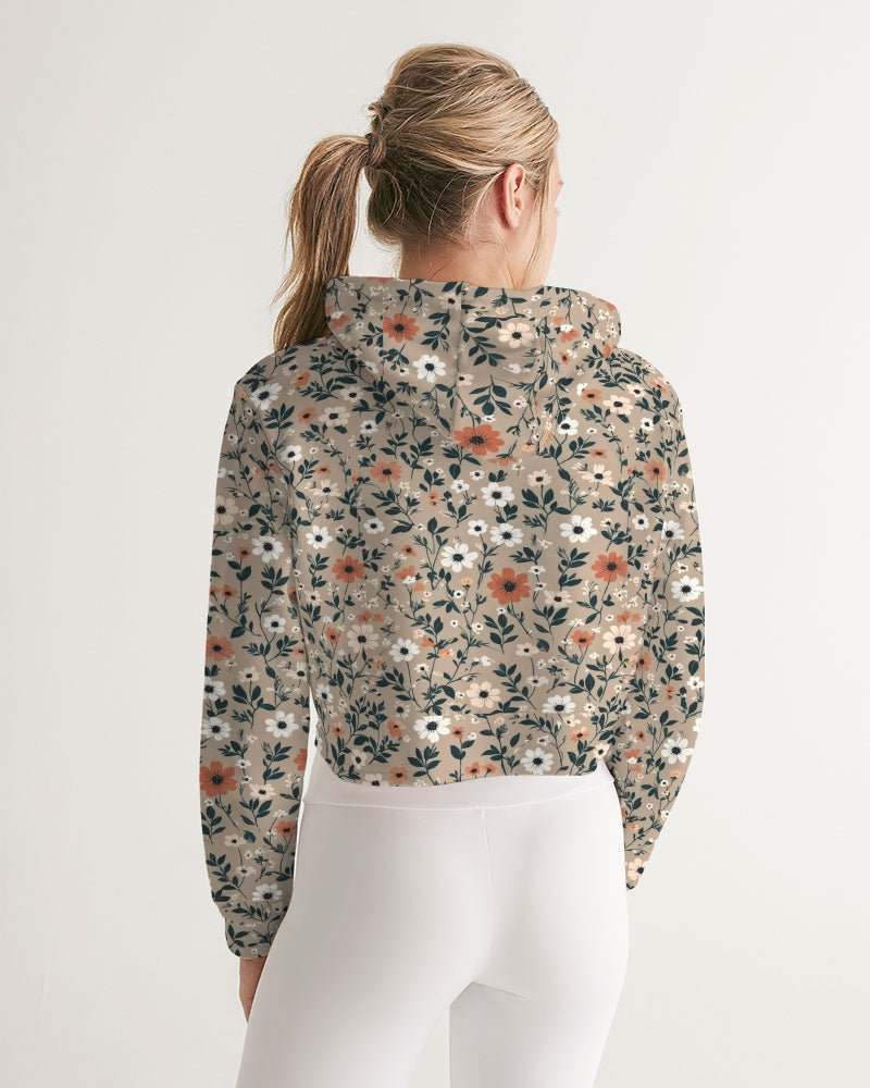 Busy and pretty Women's All-Over Print Cropped Hoodie