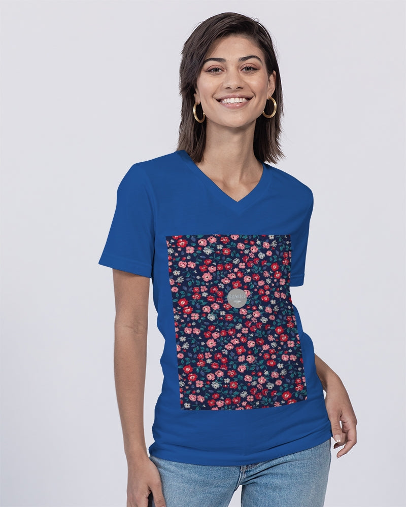 Midnight blue pretty glance.  Unisex Jersey V-Neck Tee | Bella + Canvas