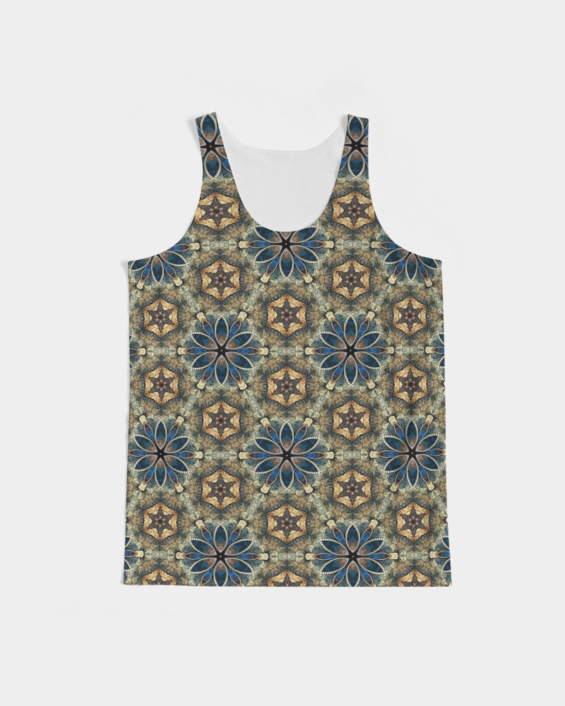 Green & Dark Blue almost star pattern. Men's All-Over Print Tank