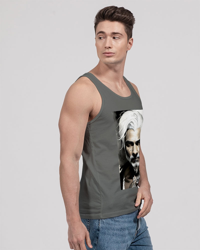 Handsome Silver grey Indian ink Portrait Unisex Jersey Tank | Bella + Canvas