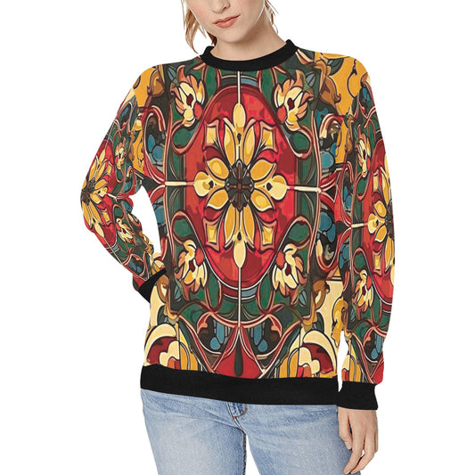 Women's Rib Cuff Crew Neck Sweatshirt (H34)