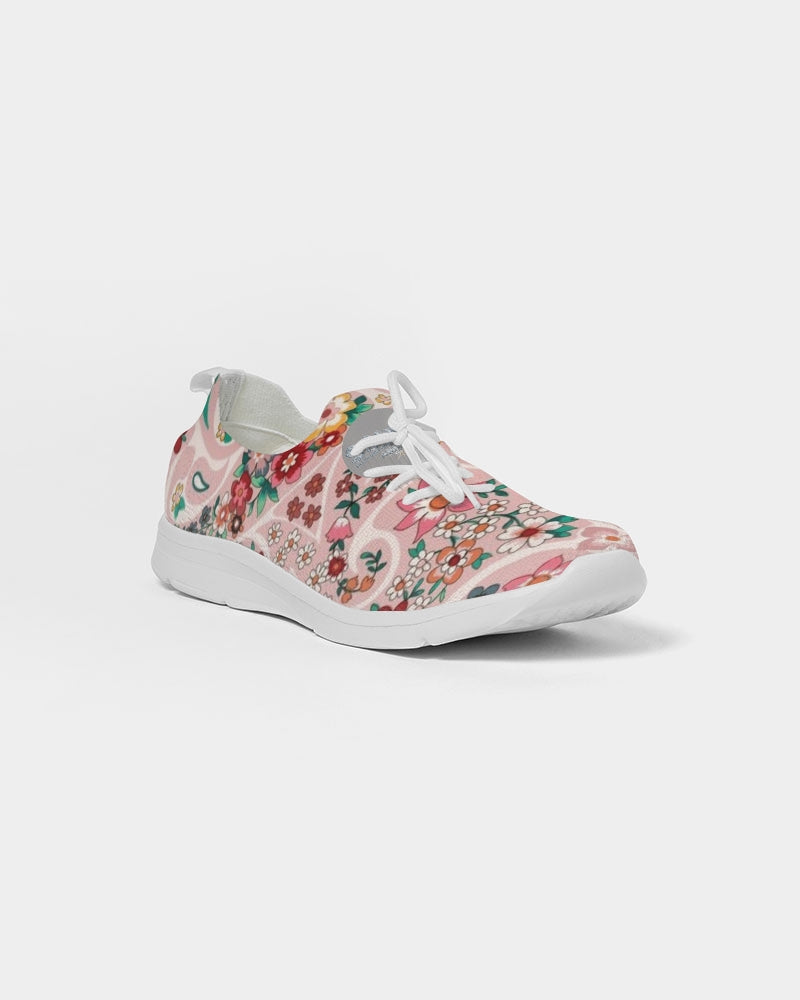 Pink abstract Pretty Sisters Women's Lace Up Flyknit Shoe