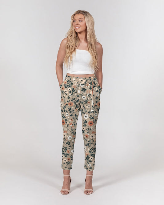 Busy and pretty Women's All-Over Print Belted Tapered Pants