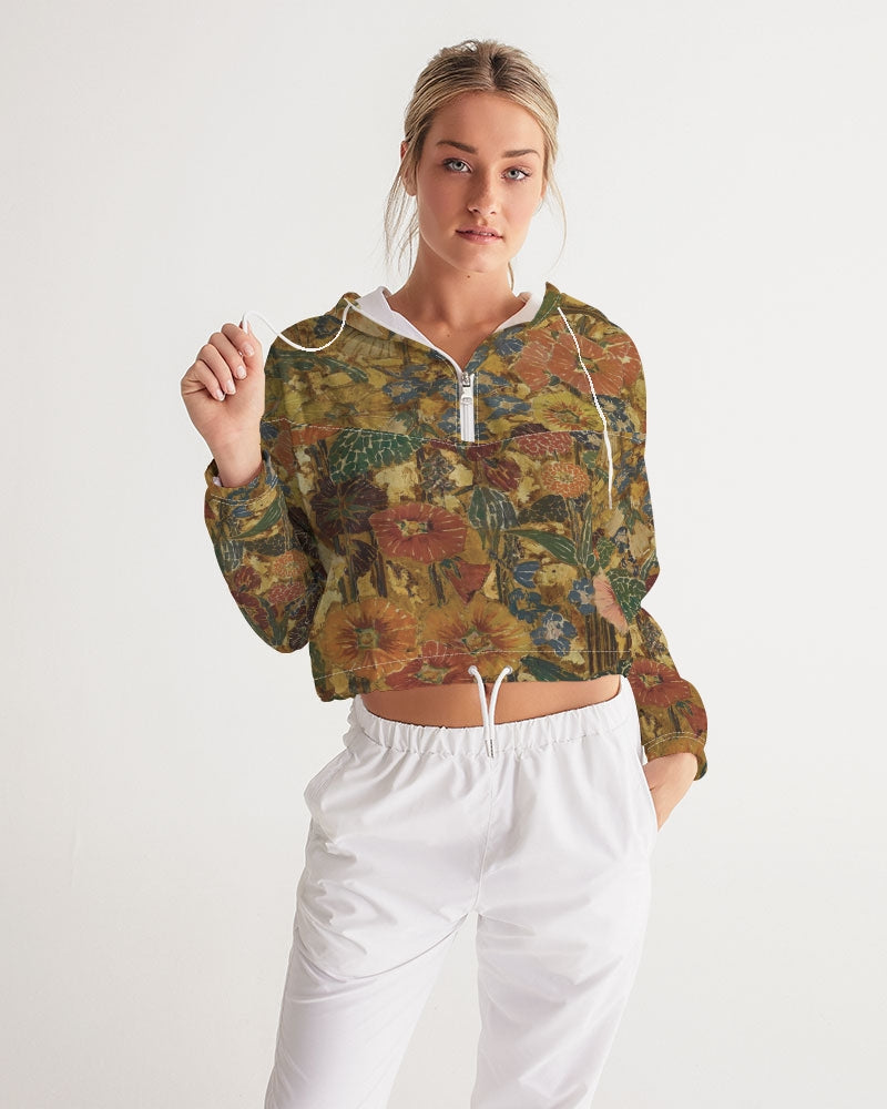 Autumn play Women's All-Over Print Cropped Windbreaker