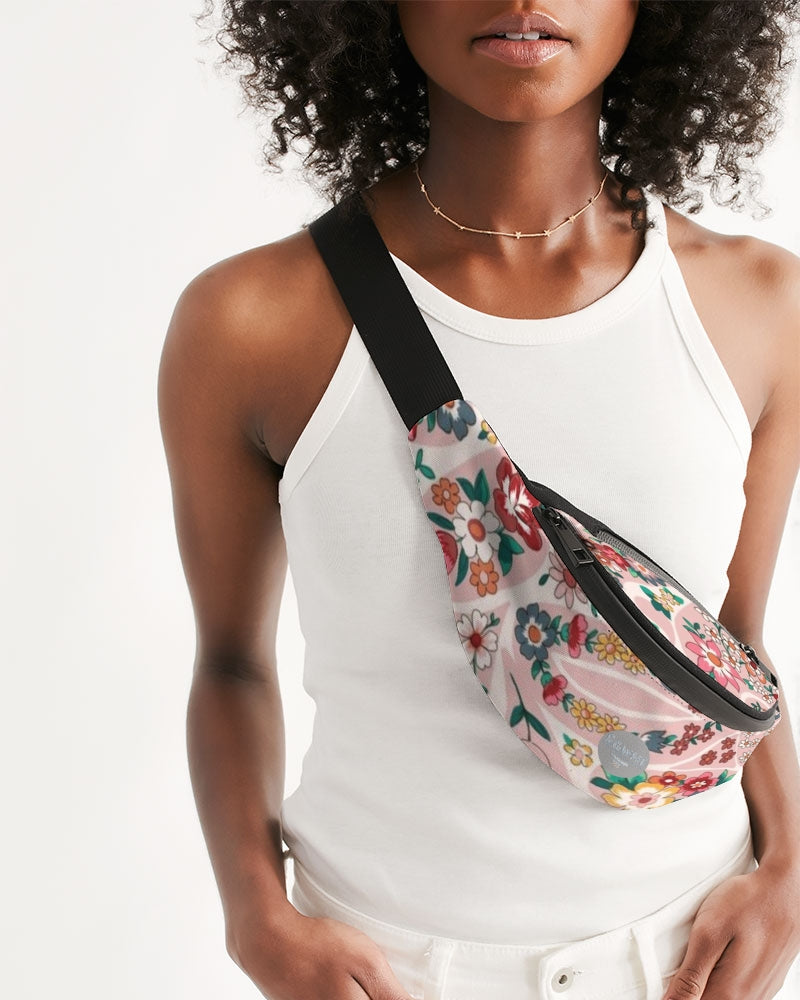 Pink abstract Pretty Sisters Crossbody Sling Bag