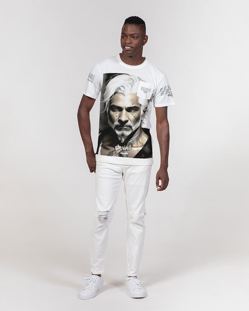 Handsome Silver grey Indian ink Portrait Men's All-Over Print Pocket Tee