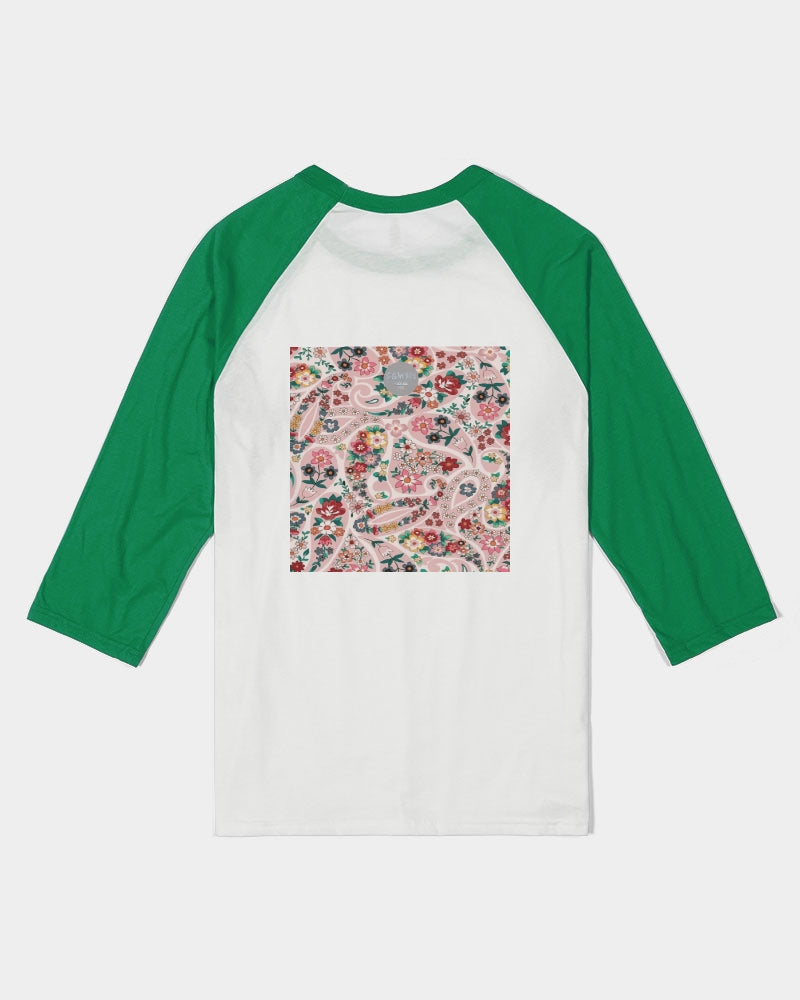 Pink abstract Pretty Sisters Unisex Three-Quarter Sleeve Baseball Tee | Bella + Canvas