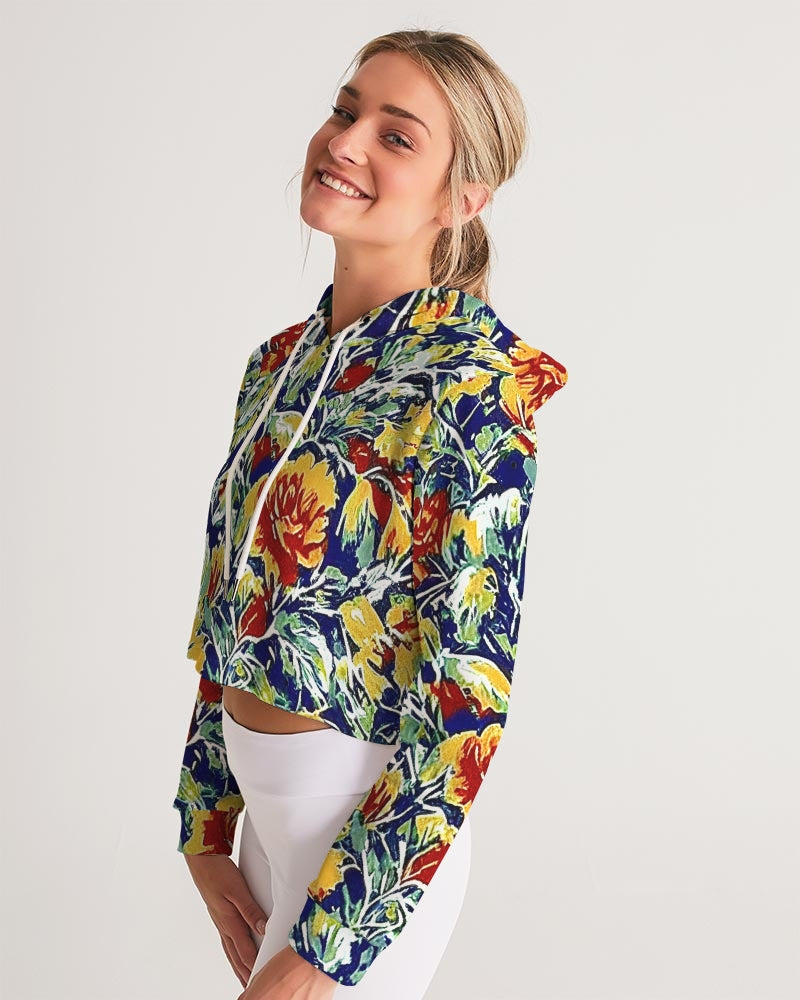 Painted floor design Women's All-Over Print Cropped Hoodie