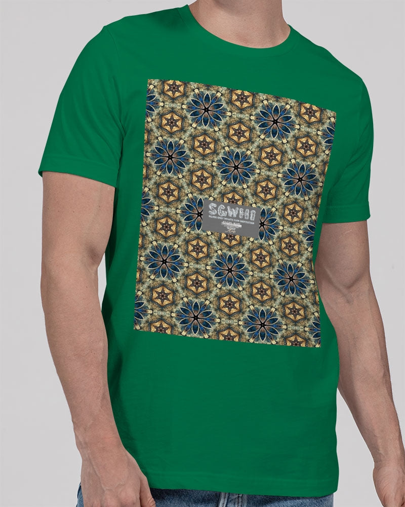 Green & Dark Blue almost star pattern. Unisex Jersey Tee | Bella + Canvas