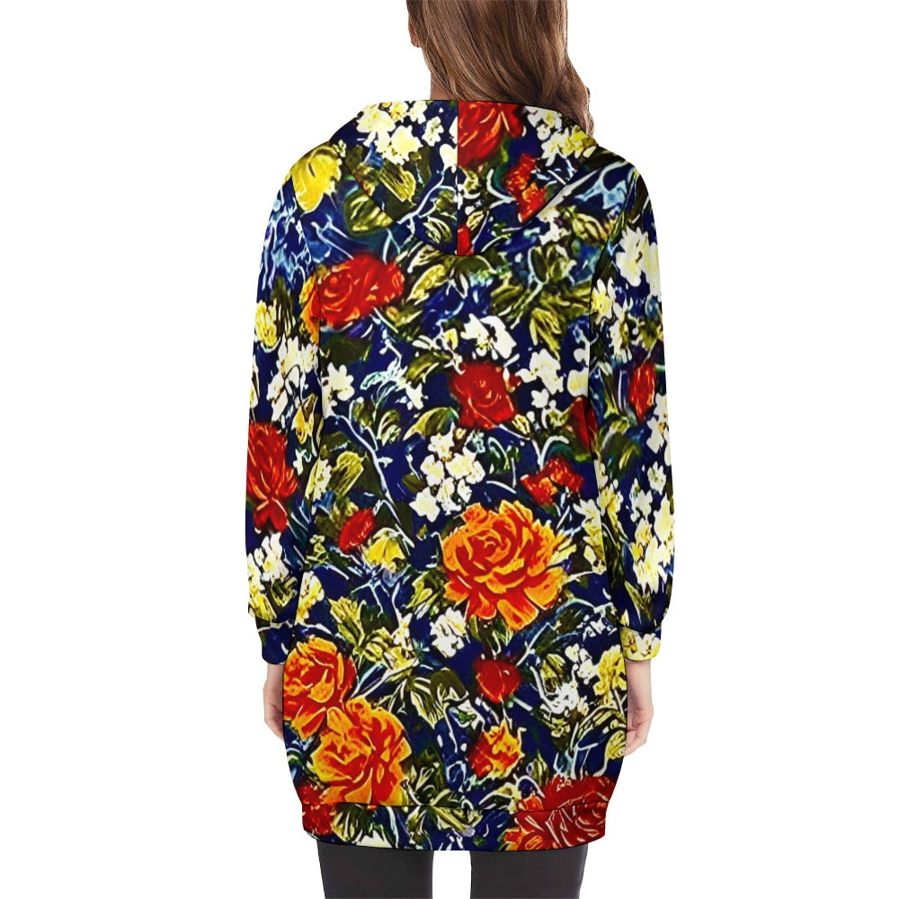 Women's full print long Hoodie