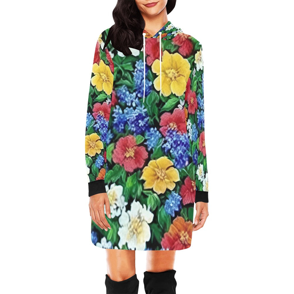 Women's All Over Print Hoodie Mini Dress (H27)