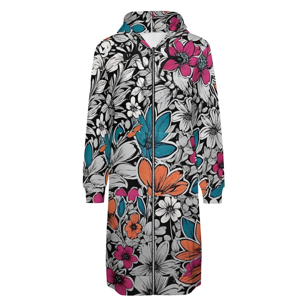 Women's full print long Hoodie