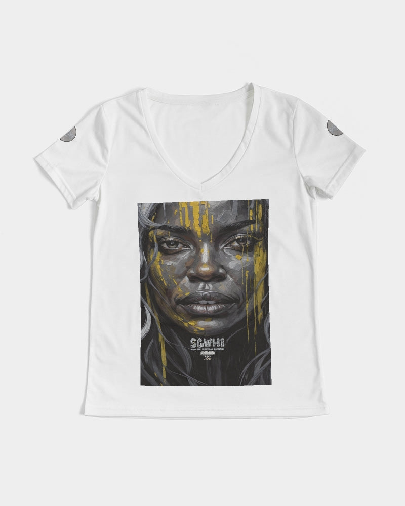 Black Sister Collection [Part 3 ] Women's All-Over Print V-Neck Tee