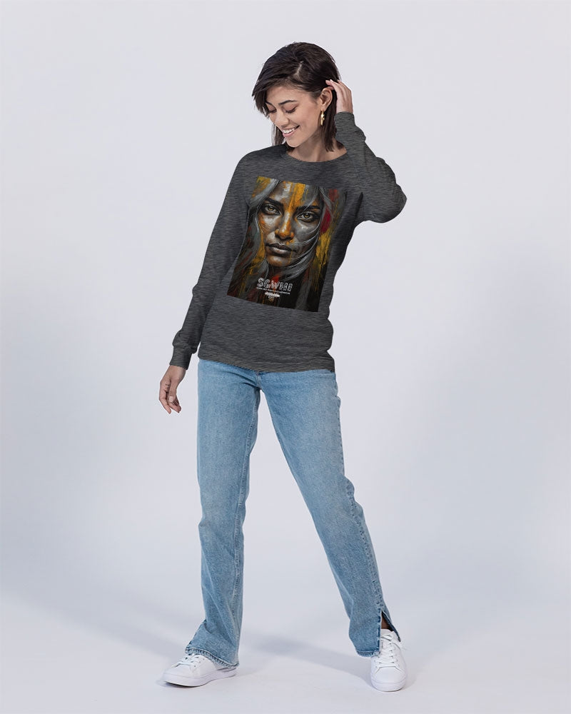 South Asian silver grey white hair sisters portrait  Unisex Jersey Long Sleeve Tee | Bella + Canvas