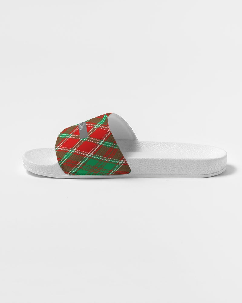 Red & Green cross pattern Men's Slide Sandal