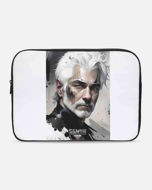 White silver grey fox King Laptop Sleeve