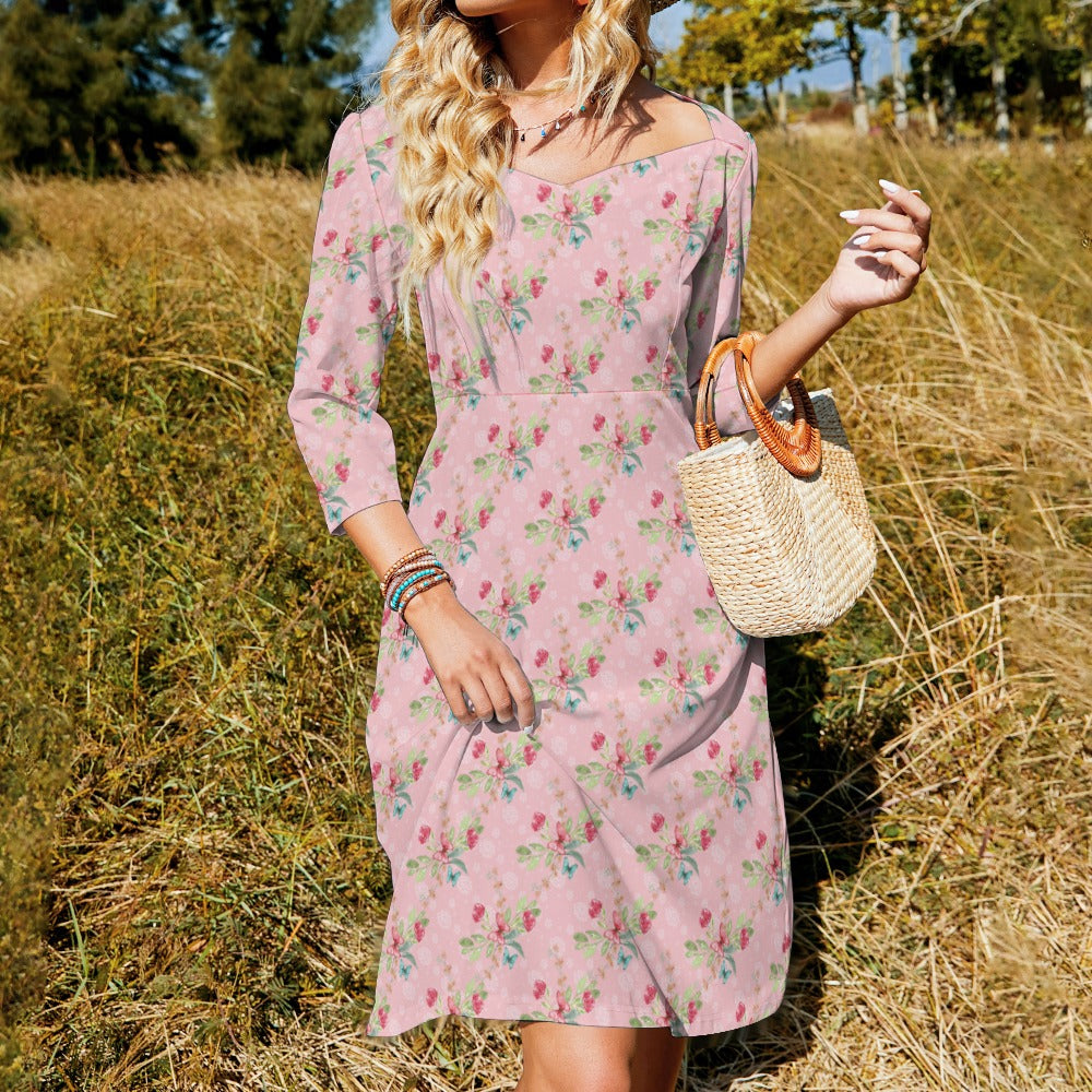 Sweetheart Knot Flare Dress