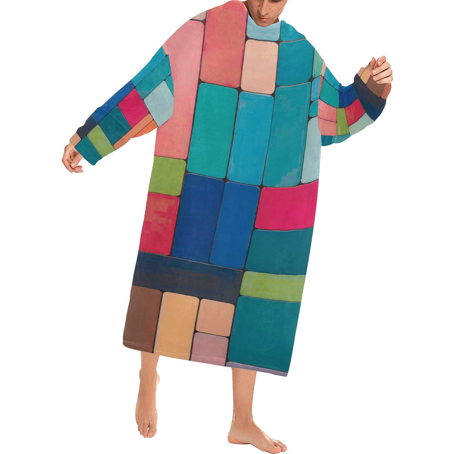 Blanket Robe with Sleeves for Adults