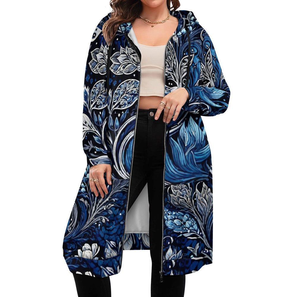 Women's full print long Hoodie