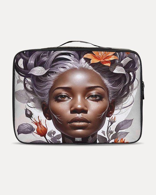 Beautiful black silver grey hair blossom women Jetsetter Travel Case