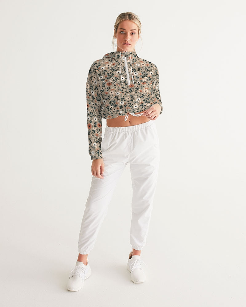 Busy and pretty Women's All-Over Print Cropped Windbreaker